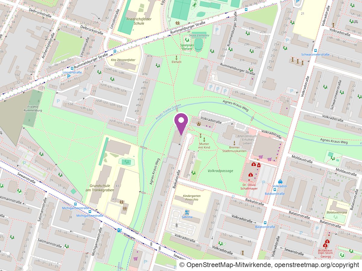 Karte: CaChi, Baikalstraße 21, 10319 Berlin. Öffnet OpenStreetMap in einem neuen Fenster.